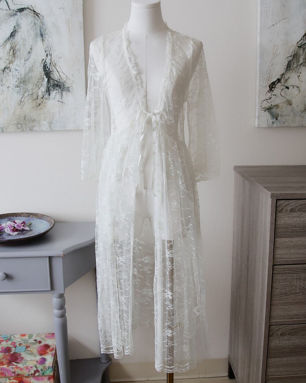 Retro girl White Lace lolita Doll coverup size S/M